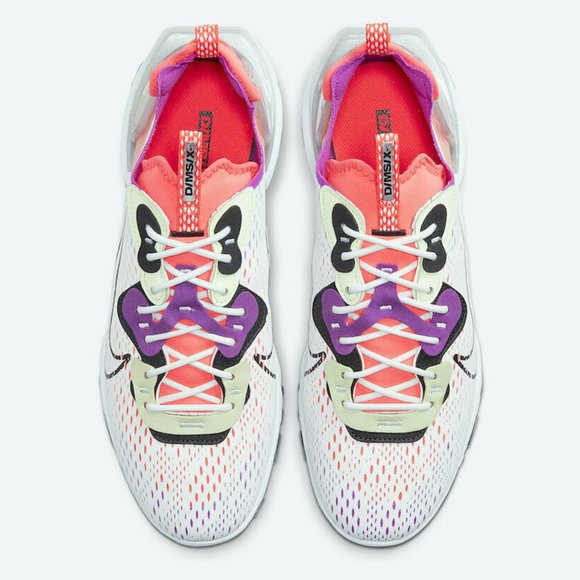 🔥 NEW Nike React Vision D/MS/X Summit White Purple Volt Grey Mens Shoes Size 10 - Picture 7 of 8